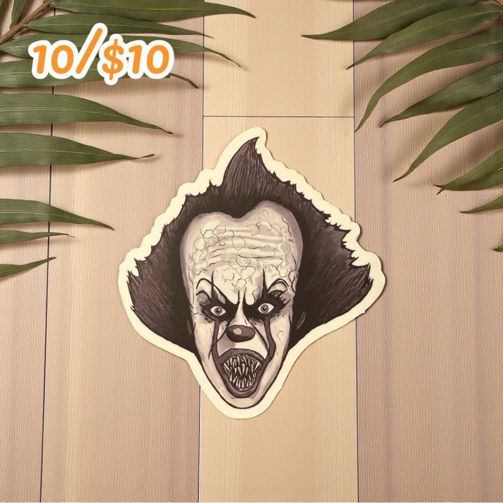 Terrifying Pennywise Face Sticker – 2 1/2” Matte